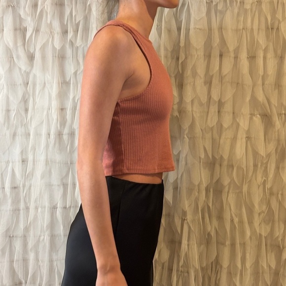 Live to Be Spoiled Rust Ribbed Tank Top | Women’s Medium - Picture 3 of 5